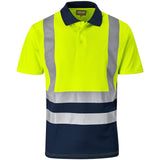 Surveyor Two-Tone Hi-Viz Reflective Golf Shirt YELLOW