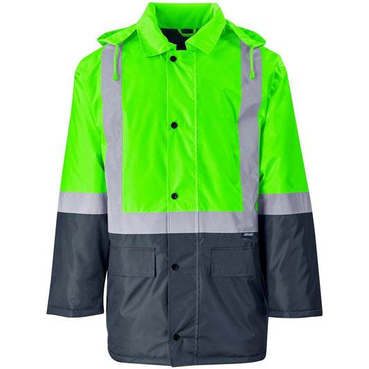 Hazard Padded Two-Tone Hi-Viz Reflective Jacket LIME