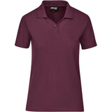 Ladies Basic Pique Golf Shirt DARK RED