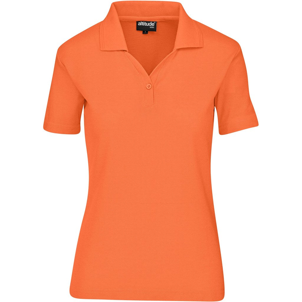Ladies Basic Pique Golf Shirt ORANGE