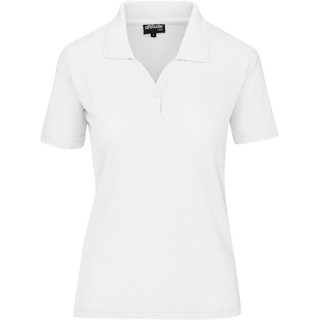 Ladies Basic Pique Golf Shirt WHITE