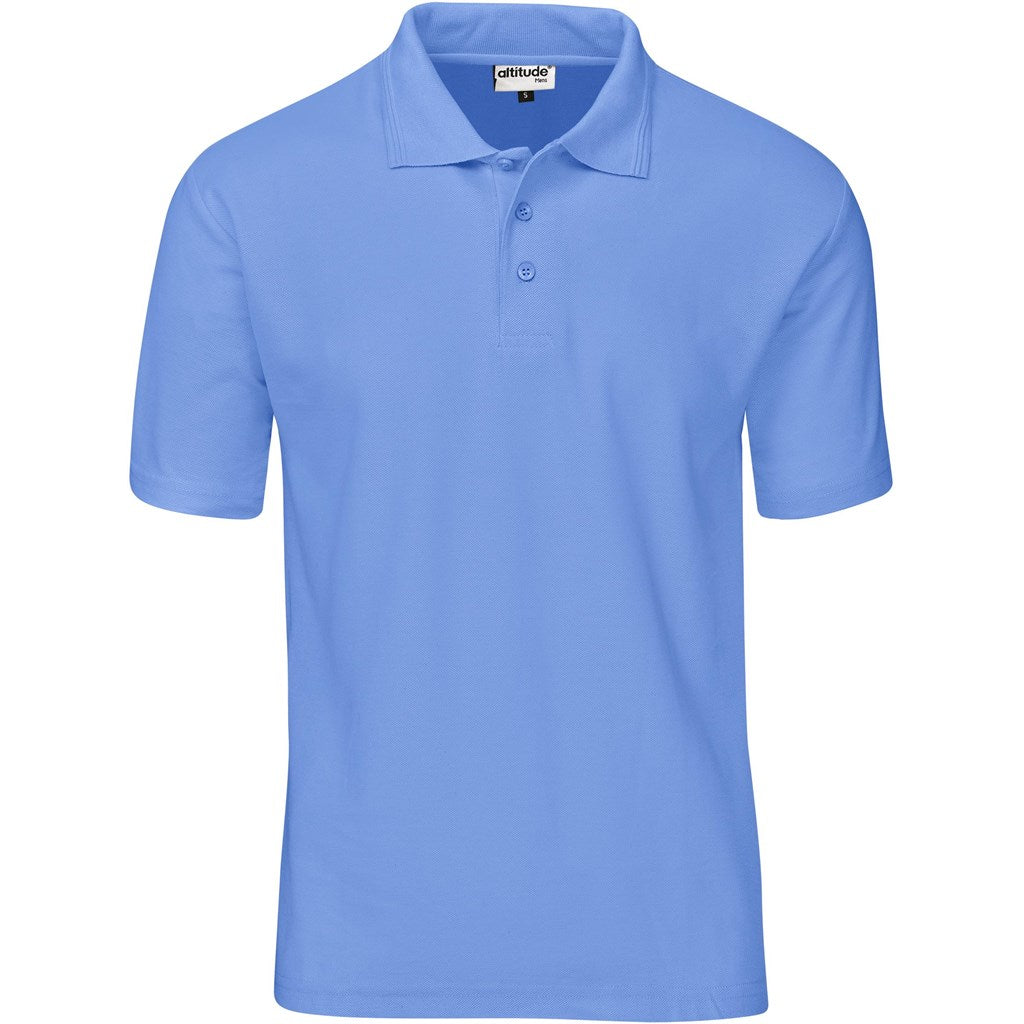 Mens Basic Pique Golf Shirt LIGHT BLUE