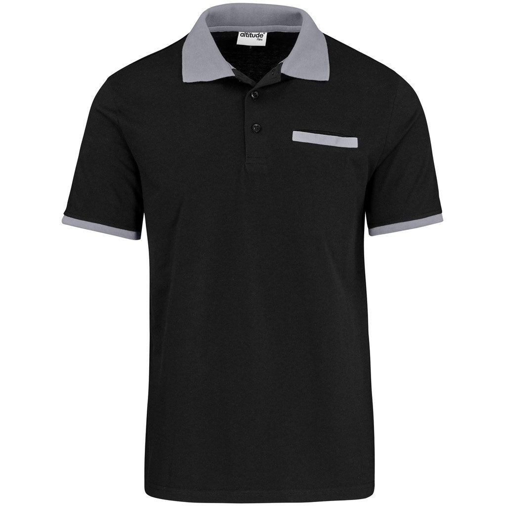 Mens Caliber Golf Shirt BLACK GREY