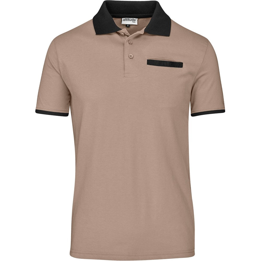 Mens Caliber Golf Shirt STONE