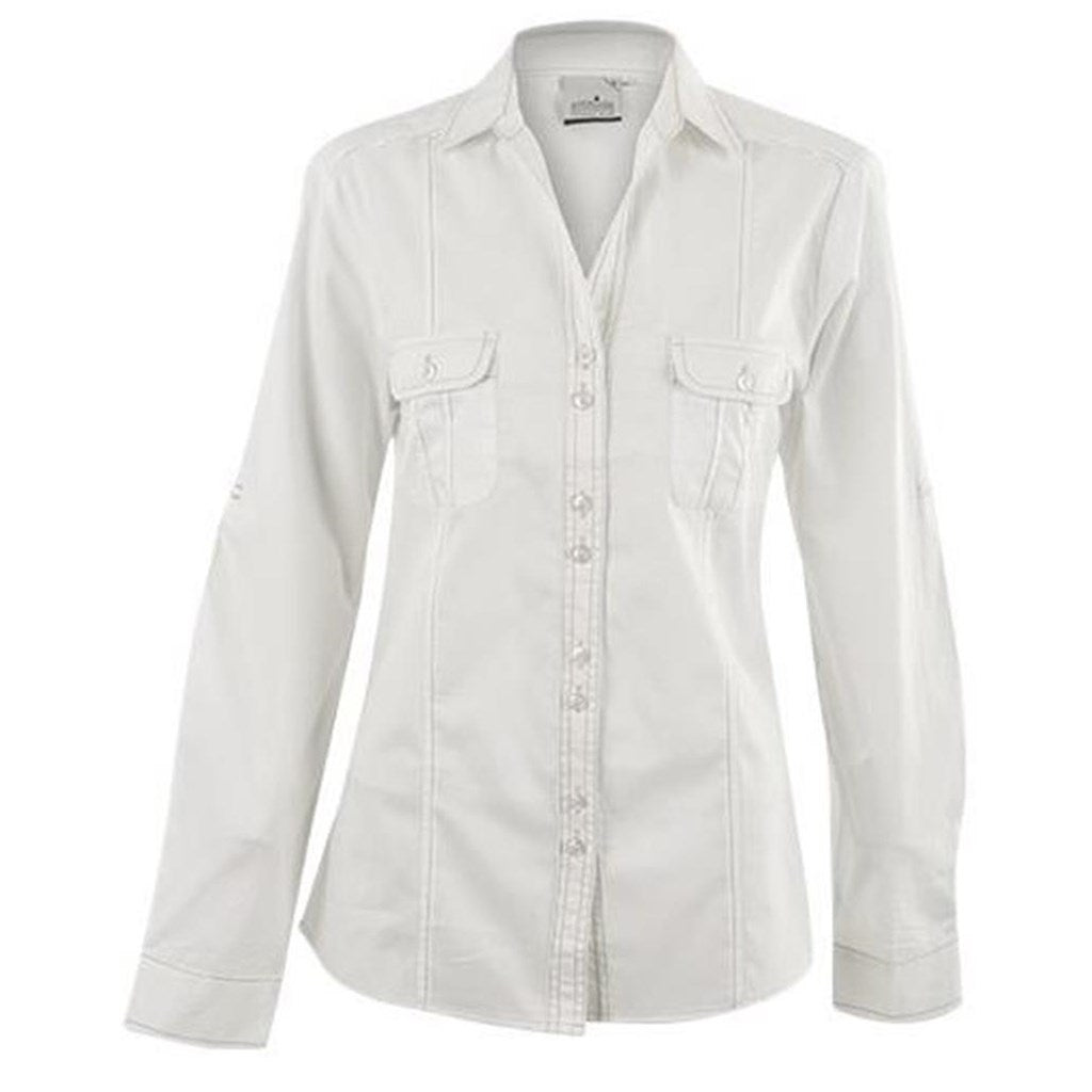 Ladies Long Sleeve Inyala Shirt - Off White OFF WHITE