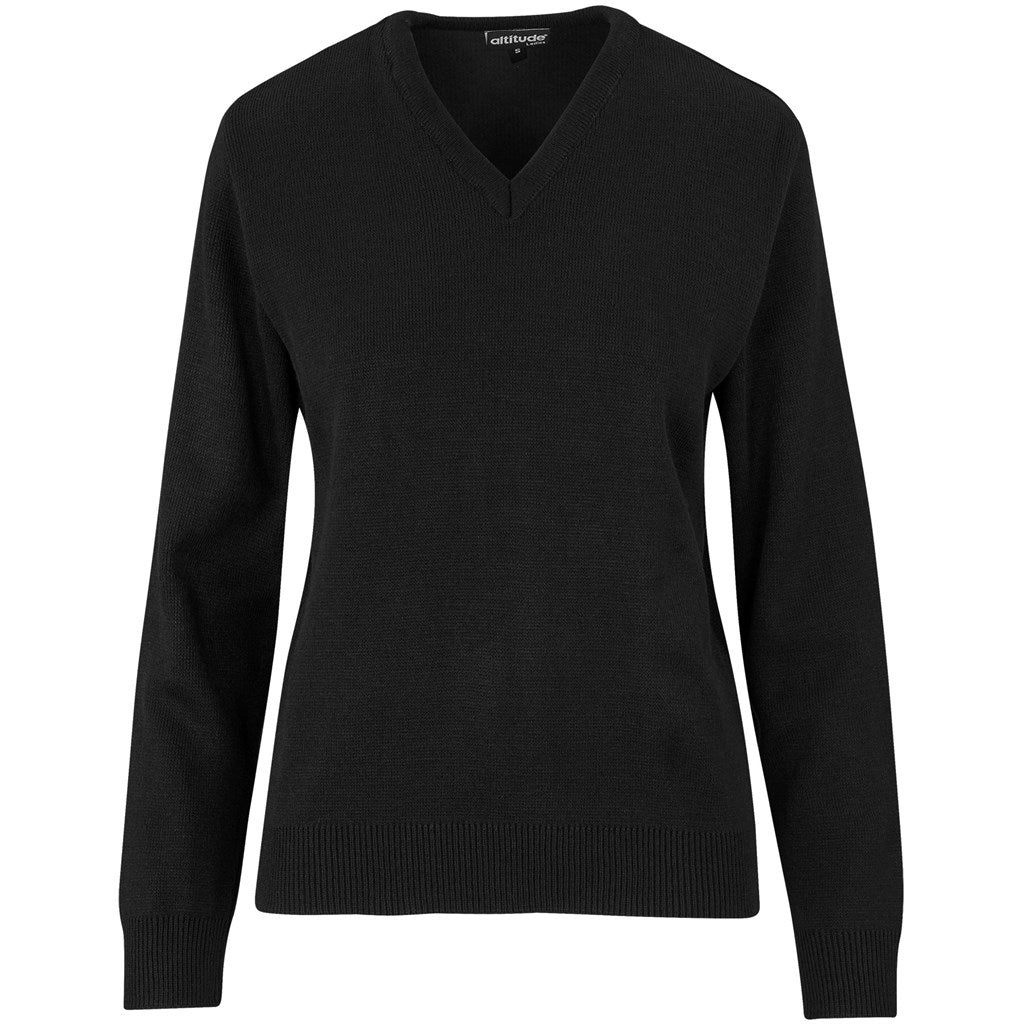 Ladies Heavyweight Ecuador V-Neck Jersey BLACK