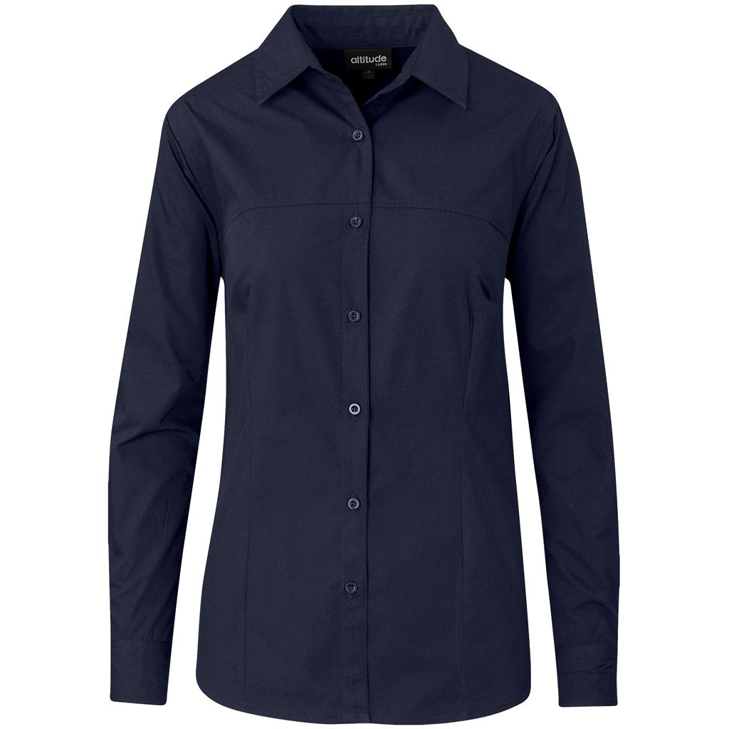 Ladies Long Sleeve Empire Shirt NAVY