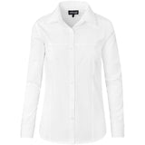 Ladies Long Sleeve Empire Shirt WHITE
