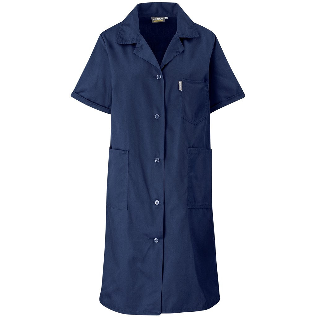 Marriot Polycotton Housecoat NAVY