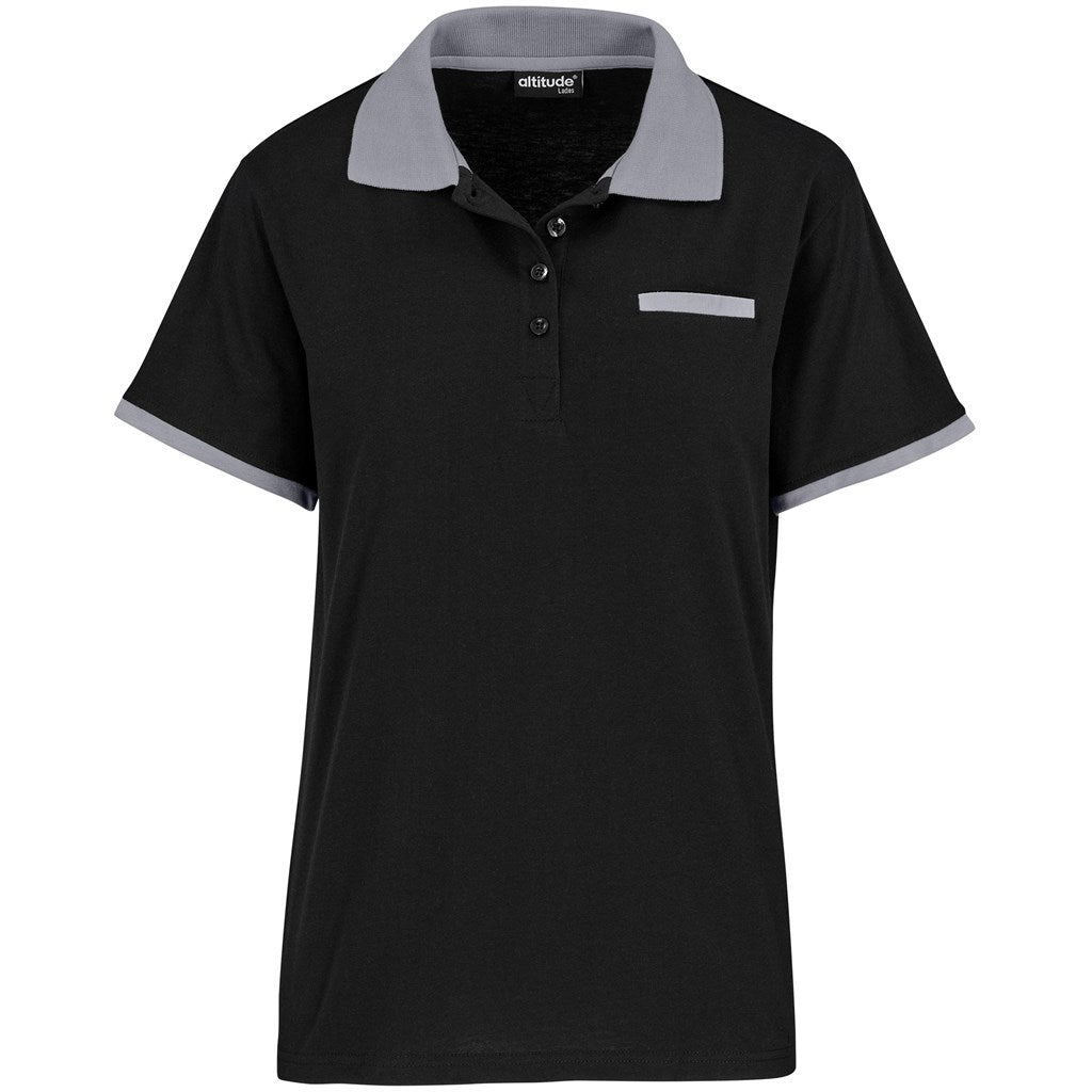 Ladies Caliber Golf Shirt BLACK GREY