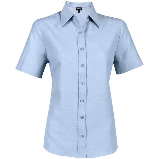 Ladies Short Sleeve Oxford Shirt - Light Blue LIGHT BLUE