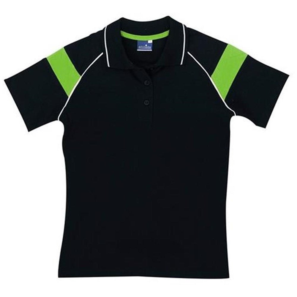 Ladies Score Golf Shirt - Black Lime BLACK LIME