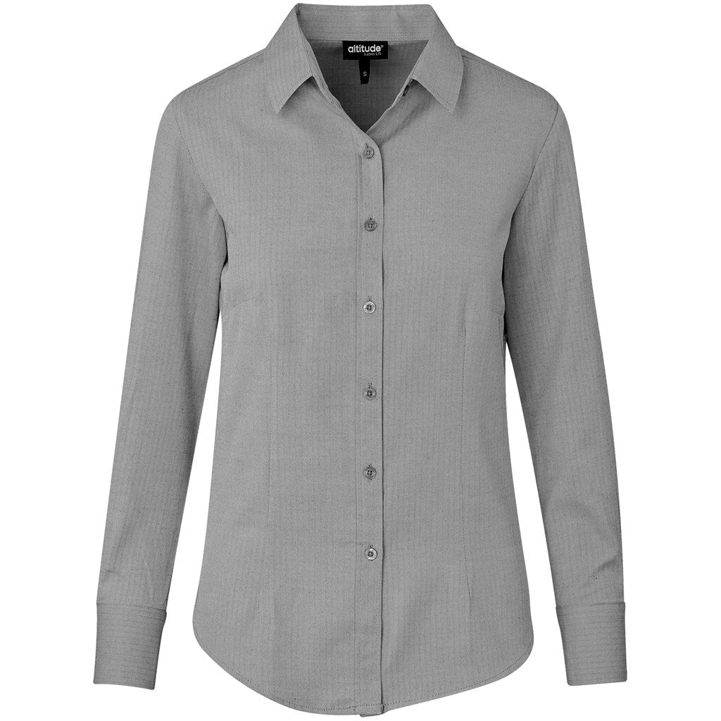 Ladies Long Sleeve Nottingham Shirt GREY