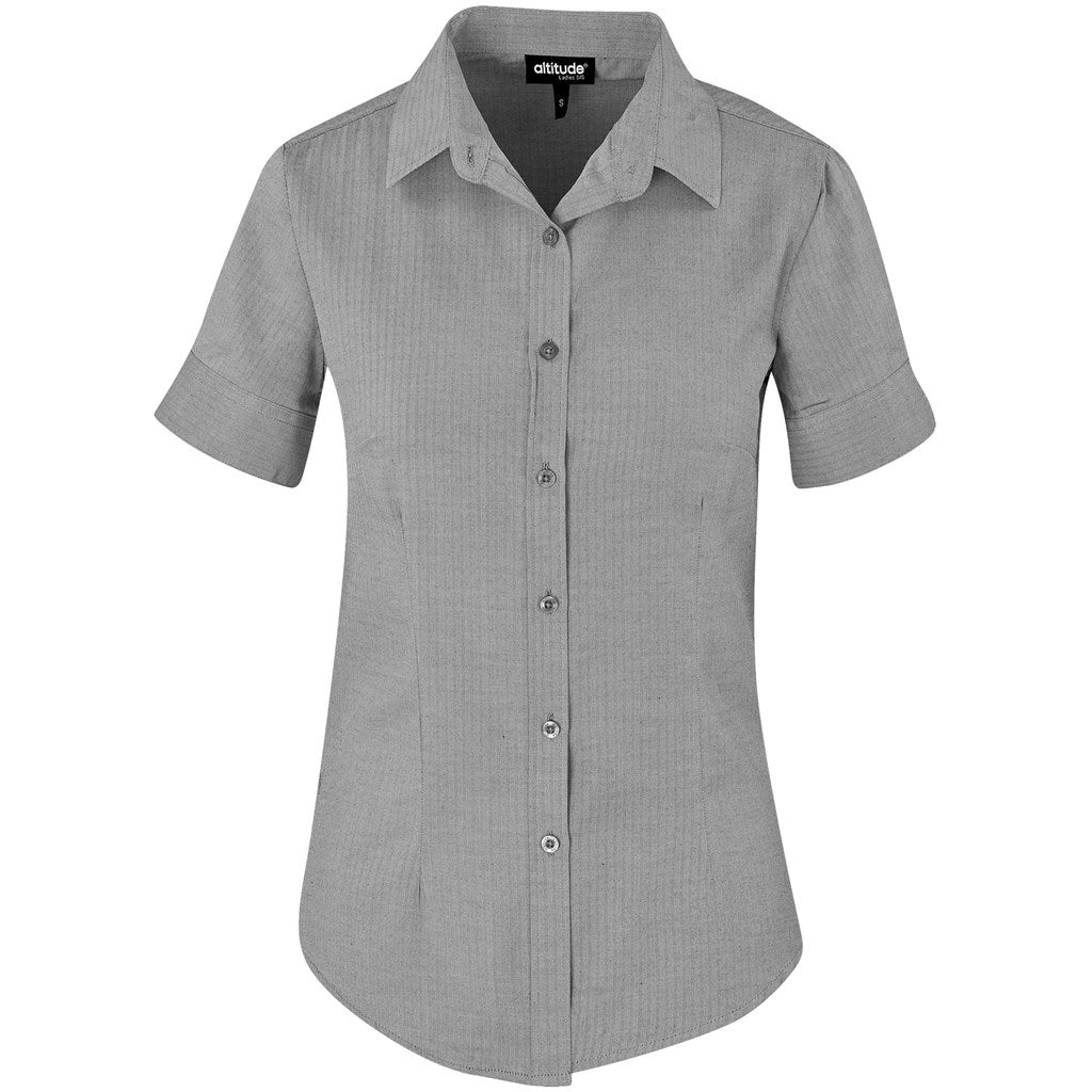 Ladies Short Sleeve Nottingham Shirt GREY
