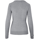 Ladies Long Sleeve Peru V-Neck Jersey - Grey