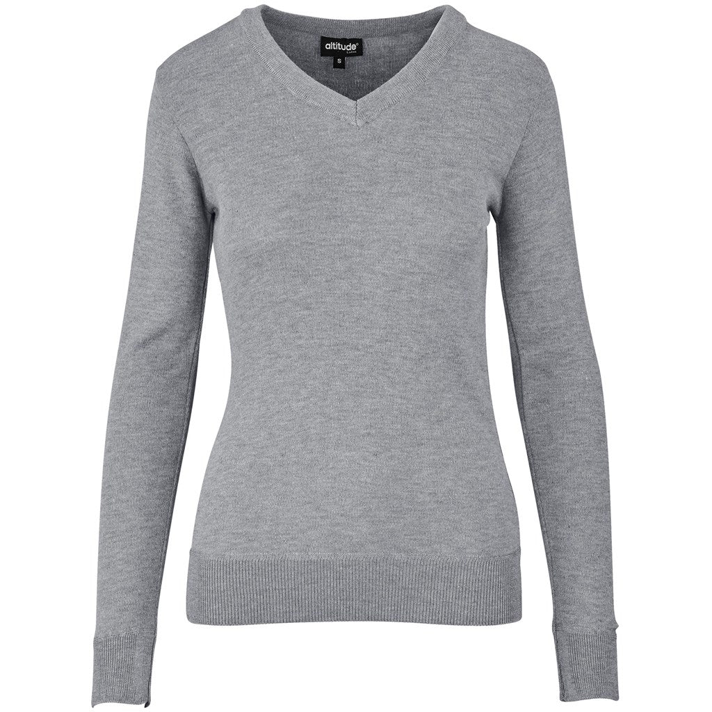 Ladies Long Sleeve Peru V-Neck Jersey - Grey GREY