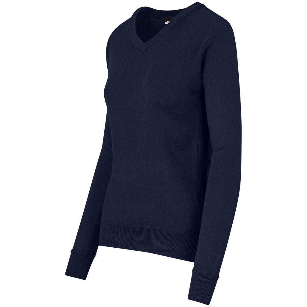 Ladies Long Sleeve Peru V-Neck Jersey - Grey