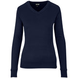 Ladies Long Sleeve Peru V-Neck Jersey - Grey NAVY