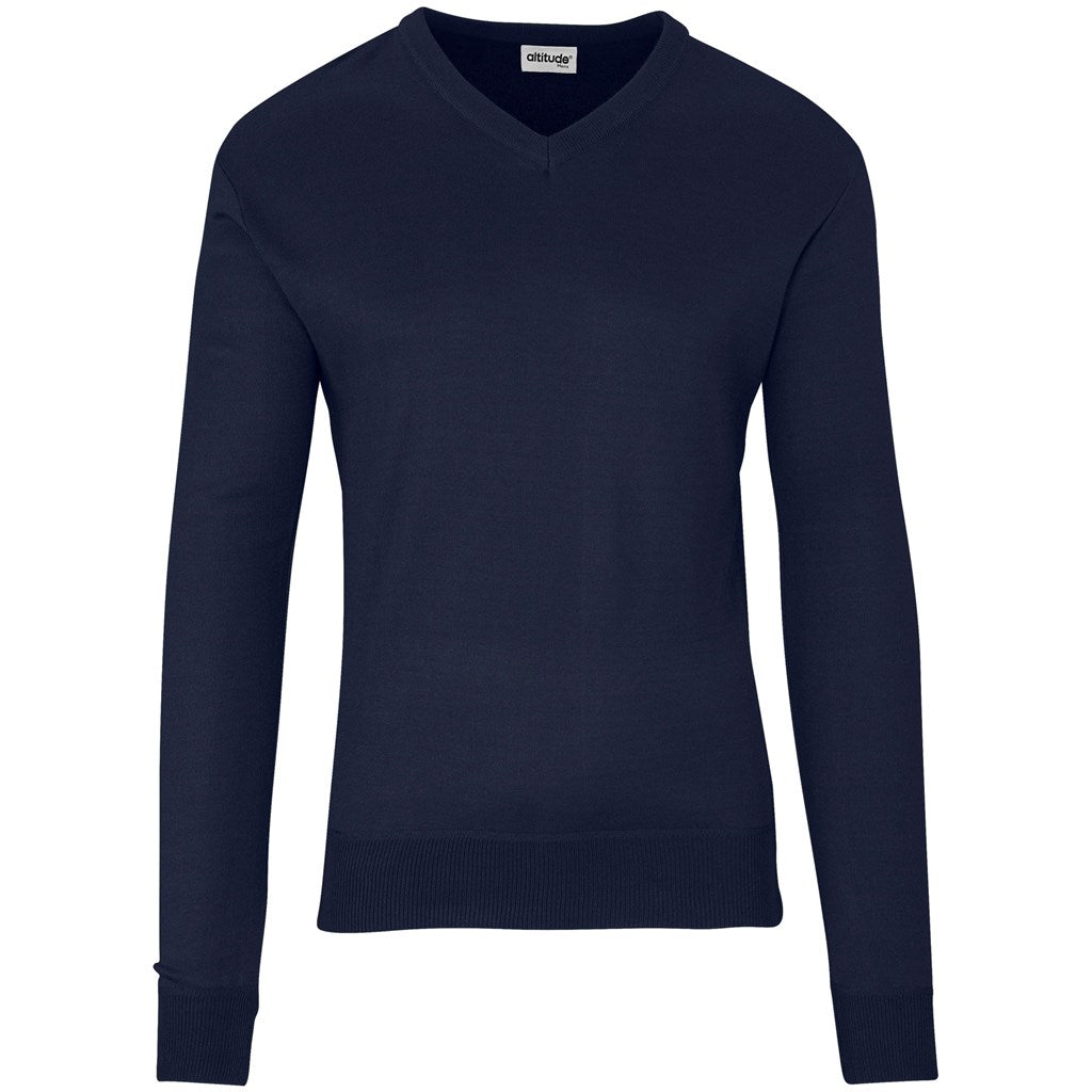 Mens Long Sleeve Peru V-Neck Jersey - Grey NAVY