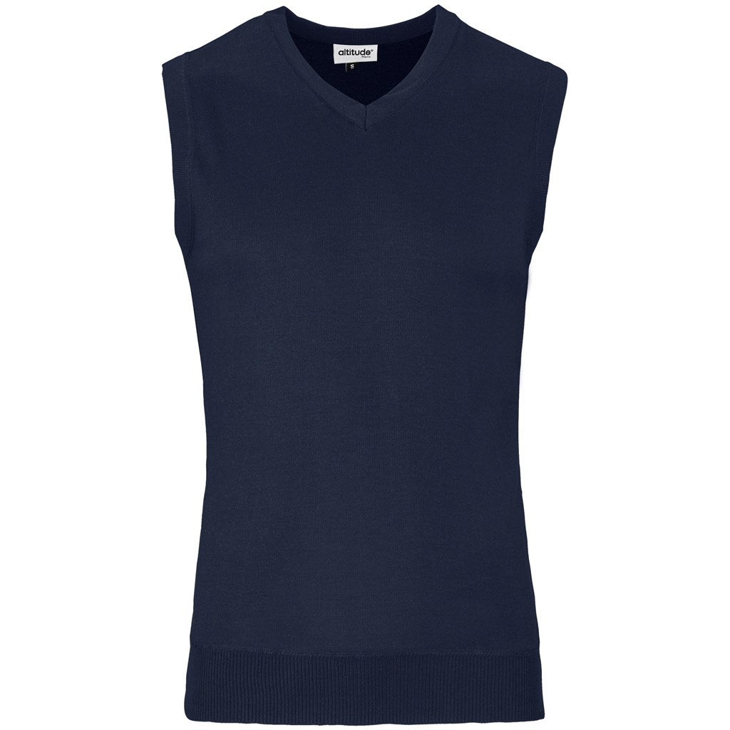 Mens Sleeveless Peru V-Neck Jersey - Grey NAVY