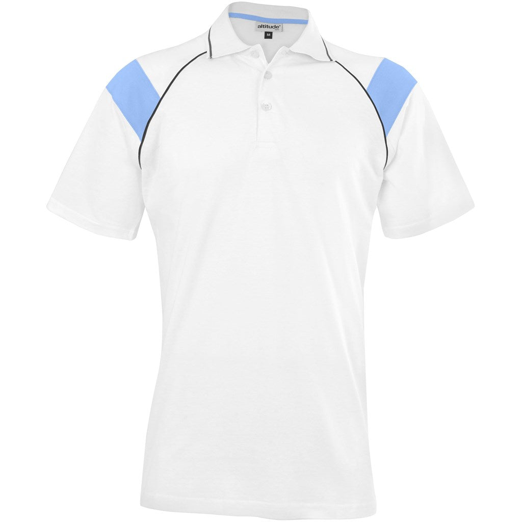 Mens Score Golf Shirt - White Light Blue WHITE LIGHT BLUE