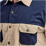 Mens Short Sleeve Serengeti 2-Tone Bush Shirt