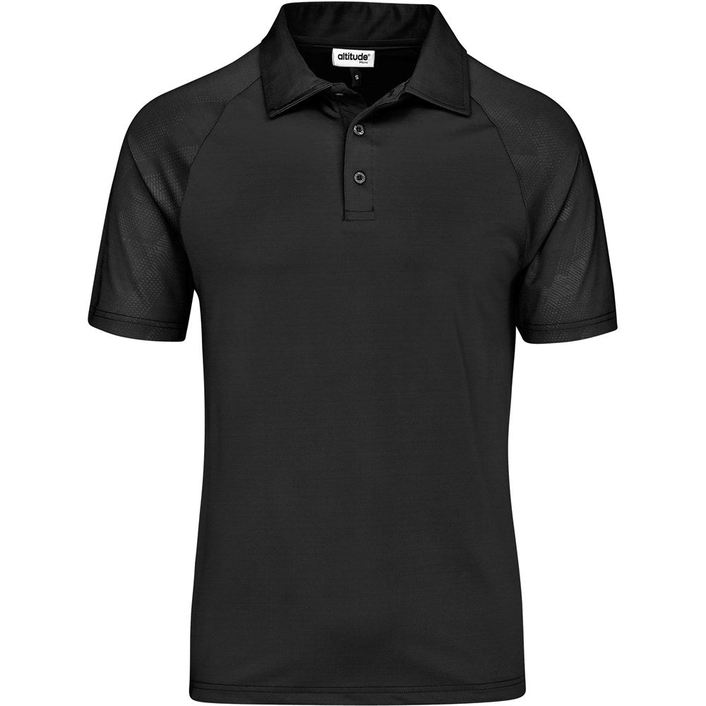 Mens Santorini Golf Shirt - Red BLACK