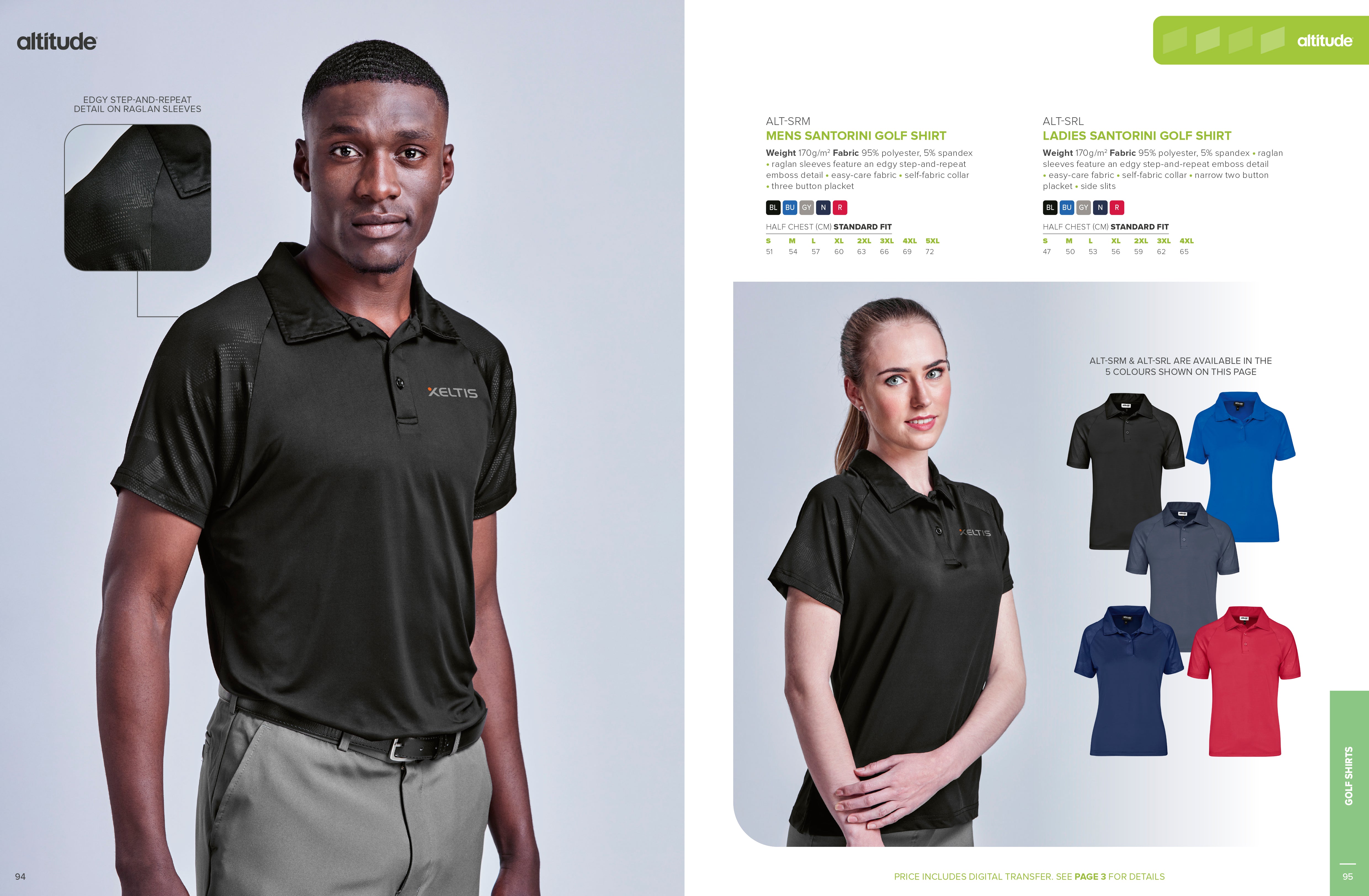 Mens Santorini Golf Shirt - Red