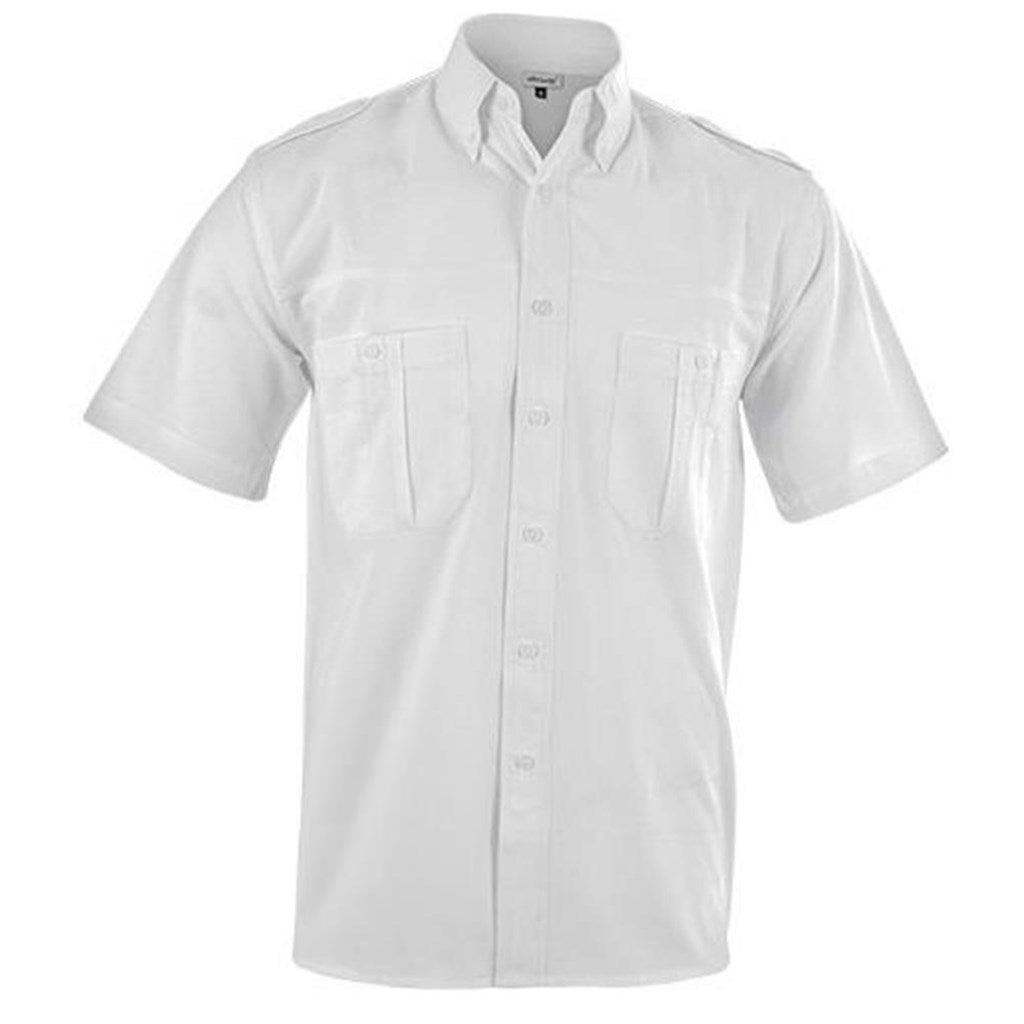Mens Short Sleeve Tracker Shirt - White WHITE