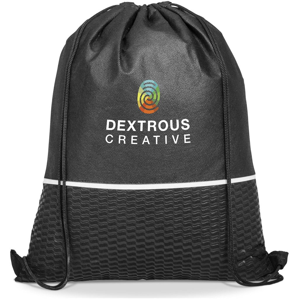 Brighton Non-Woven Drawstring Bag BLACK