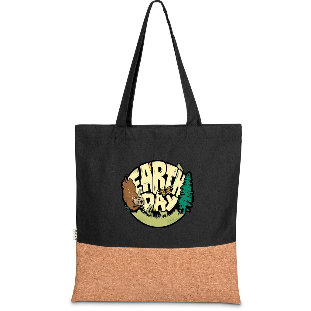 Okiyo Shukaku Cork & Cotton Shopper BLACK
