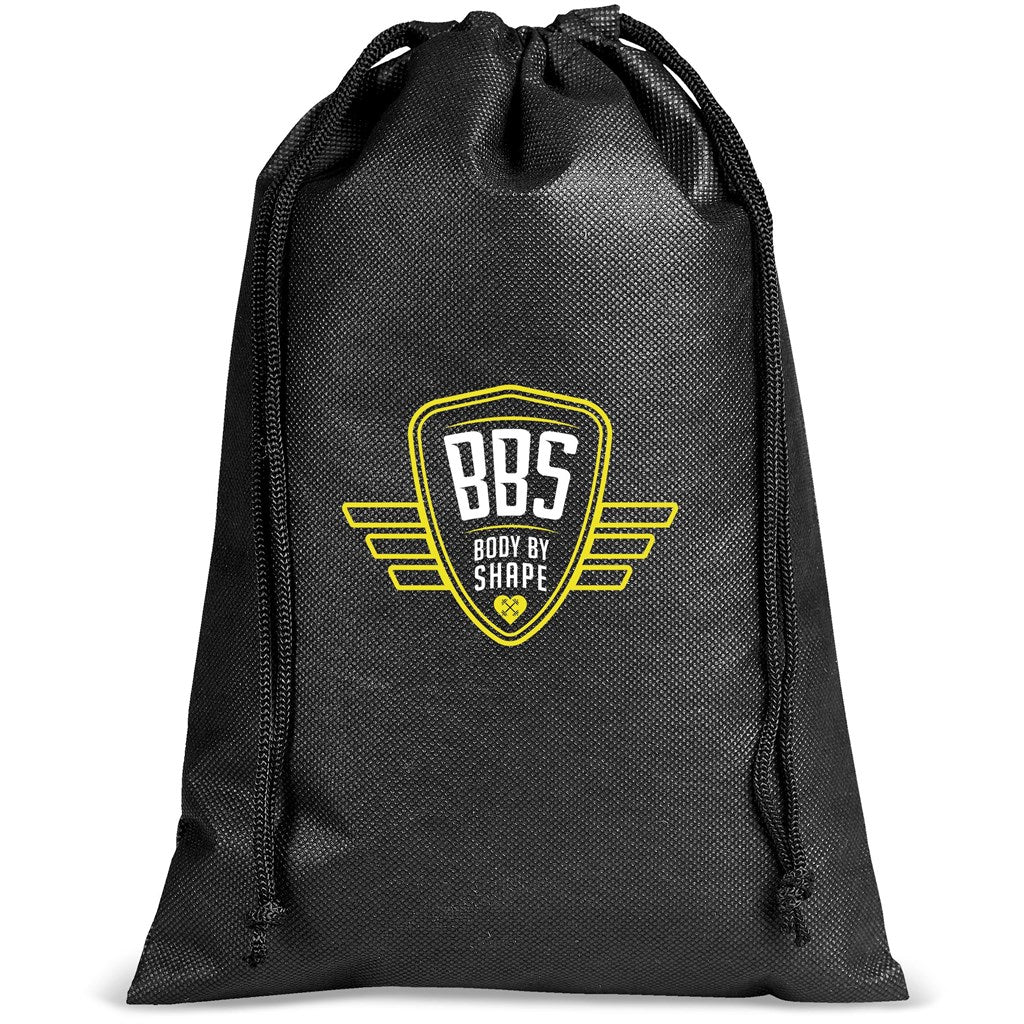 Quando Non-Woven Drawstring Pouch BLACK
