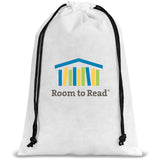 Quando Non-Woven Drawstring Pouch SOLID WHITE