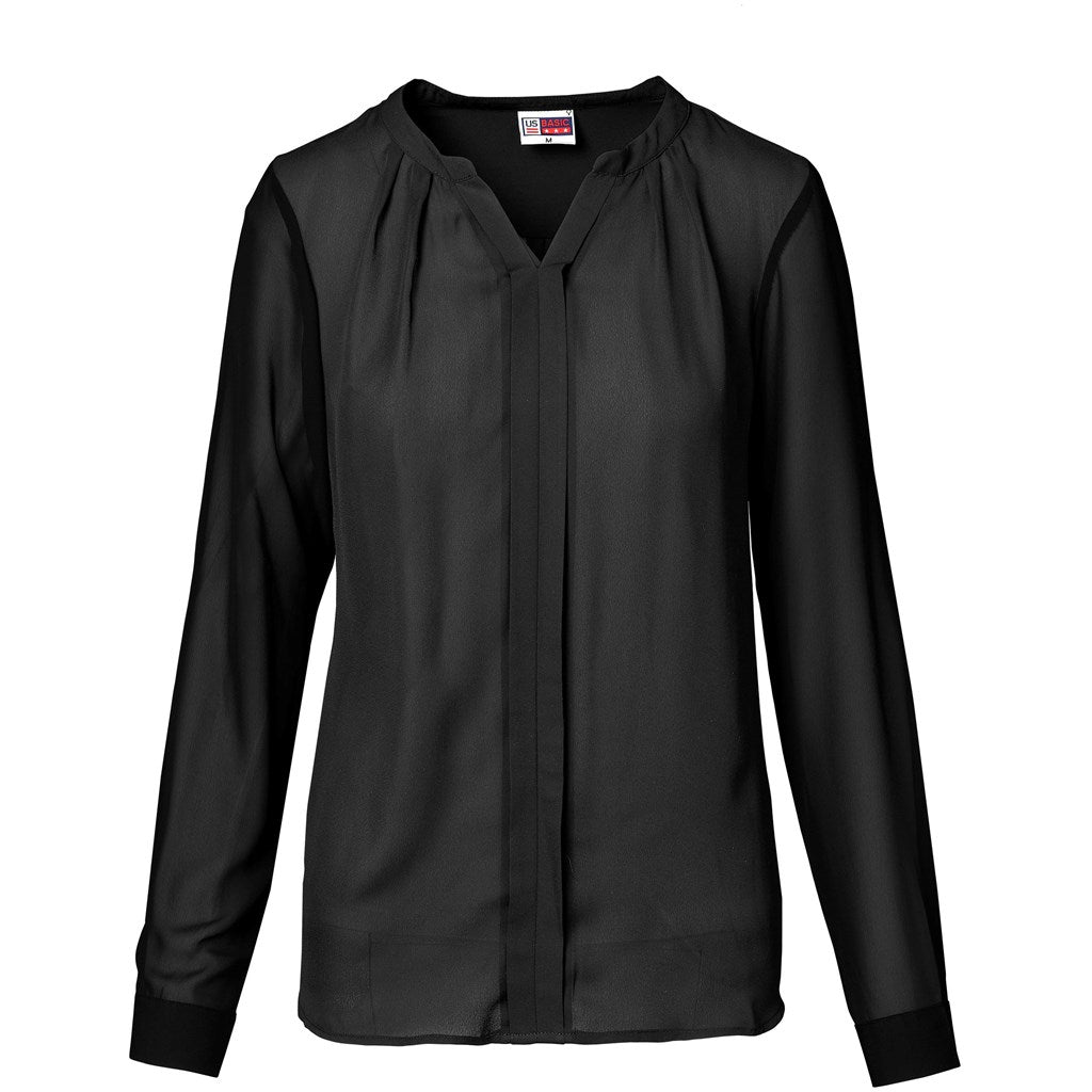 Ladies Long Sleeve Zenobia Blouse BLACK