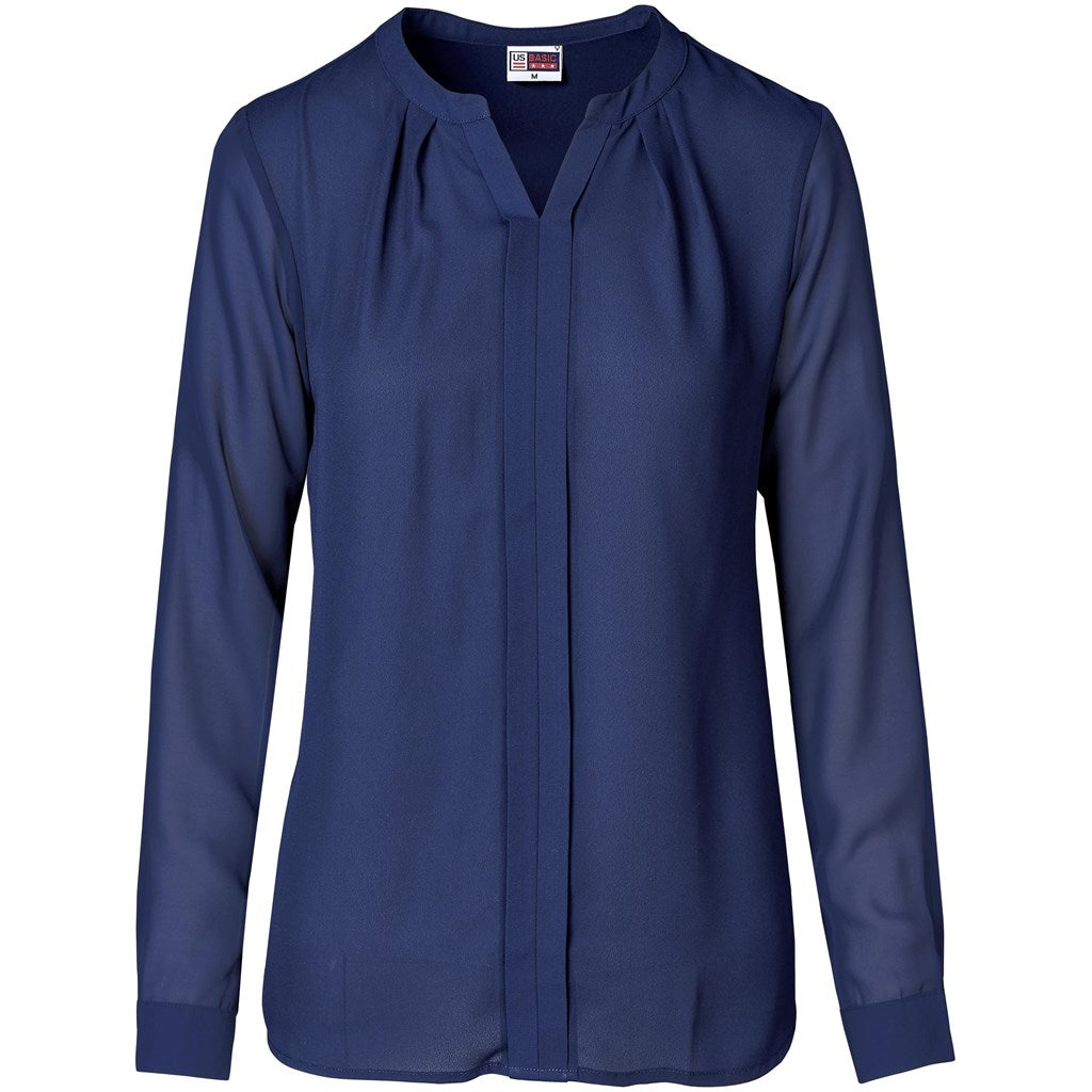 Ladies Long Sleeve Zenobia Blouse NAVY