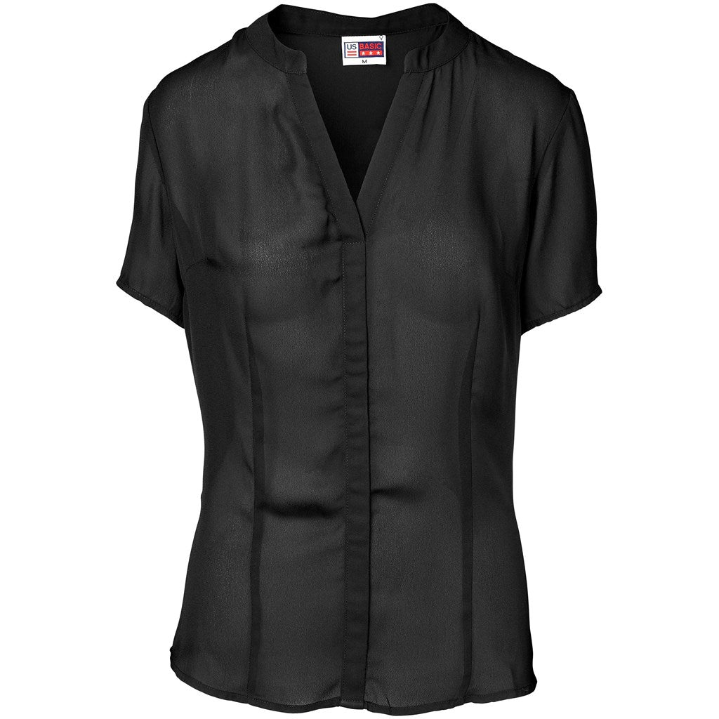 Ladies Short Sleeve Ava Blouse BLACK