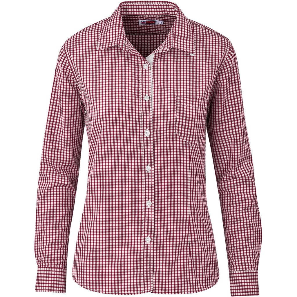 Ladies Long Sleeve Kenton Shirt - Red RED