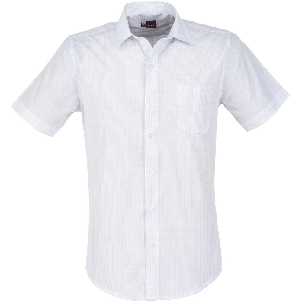Mens Short Sleeve Huntington Shirt - White Light Blue WHITE LIGHT BLUE