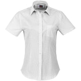 Ladies Short Sleeve Huntington Shirt - White Black WHITE BLACK