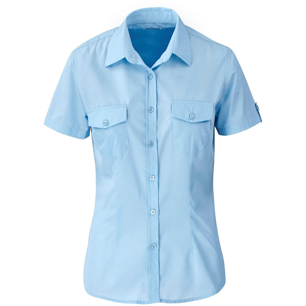 Ladies Short Sleeve Kensington Shirt LIGHT BLUE