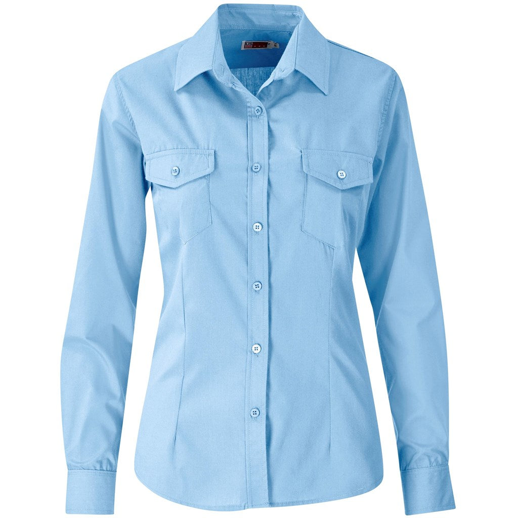 Ladies Long Sleeve Kensington Shirt LIGHT BLUE