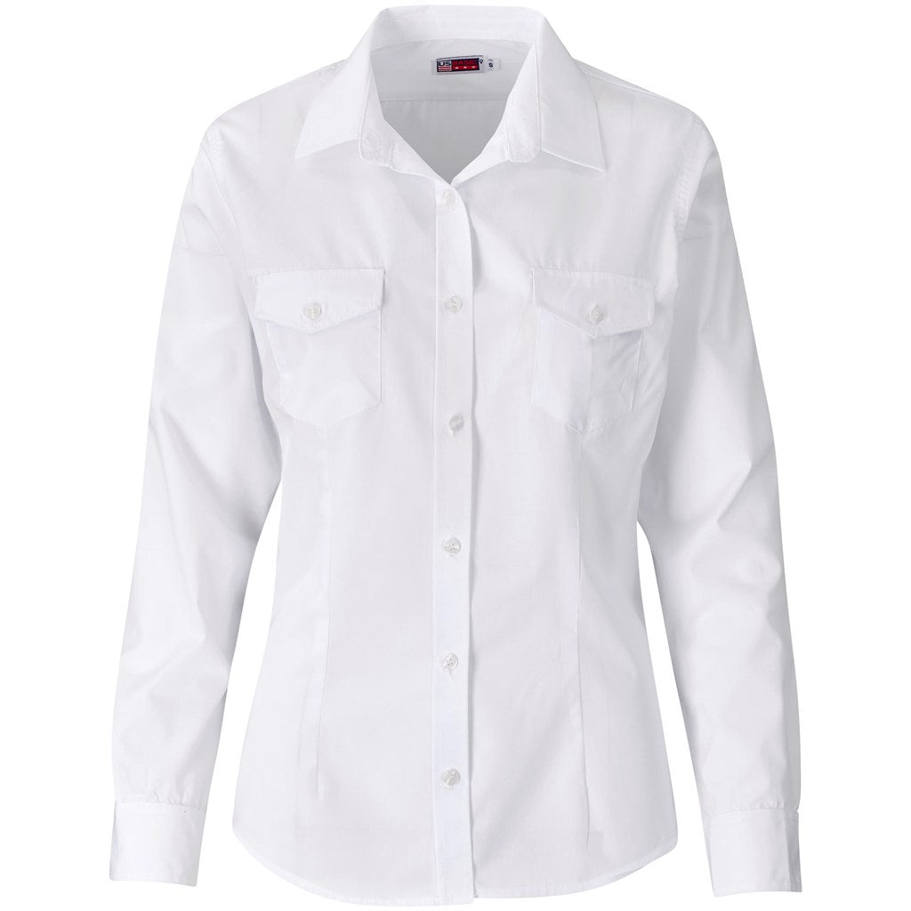 Ladies Long Sleeve Kensington Shirt WHITE