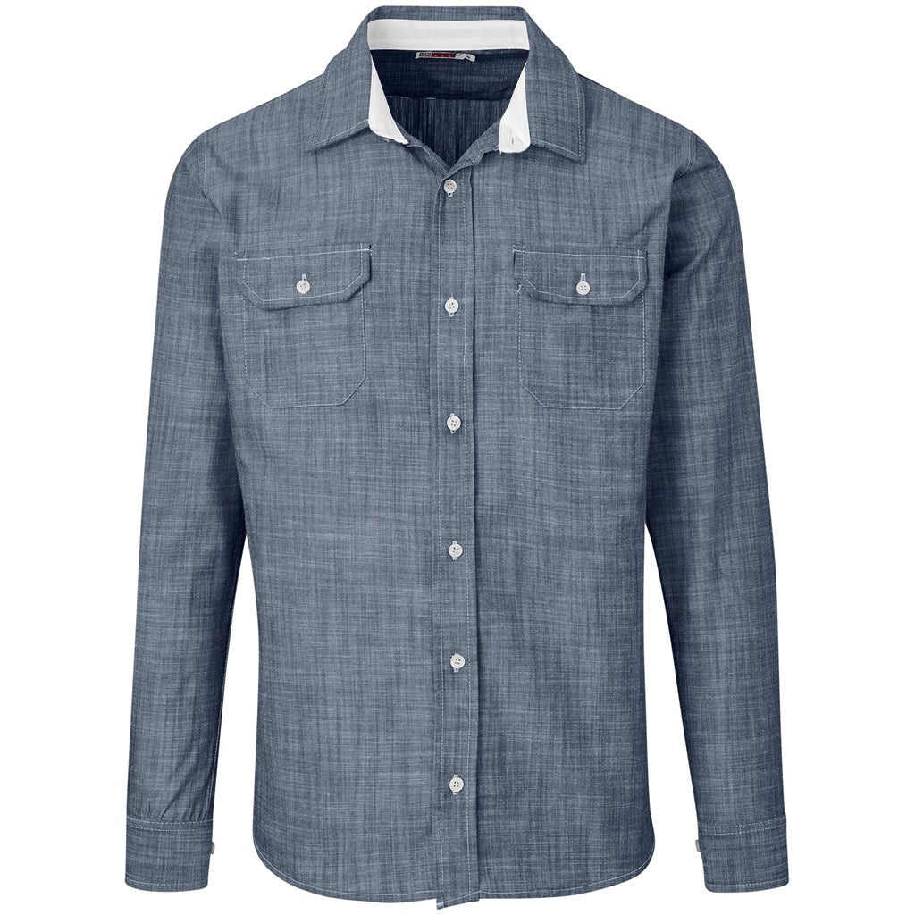 Mens Long Sleeve Windsor Shirt - Navy NAVY