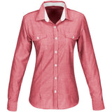 Ladies Long Sleeve Windsor Shirt - Red RED