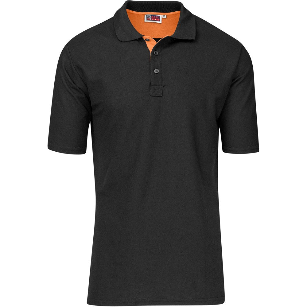 Mens Solo Golf Shirt - White ORANGE