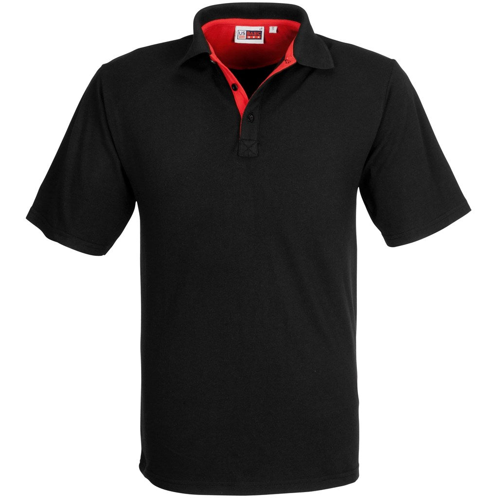 Mens Solo Golf Shirt - White RED