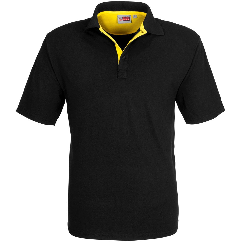 Mens Solo Golf Shirt - White YELLOW
