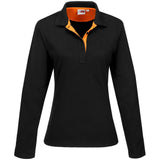 Ladies Long Sleeve Solo Golf Shirt - Orange ORANGE