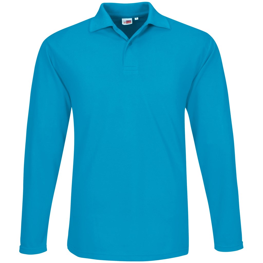 Mens Long Sleeve Elemental Golf Shirt AQUA