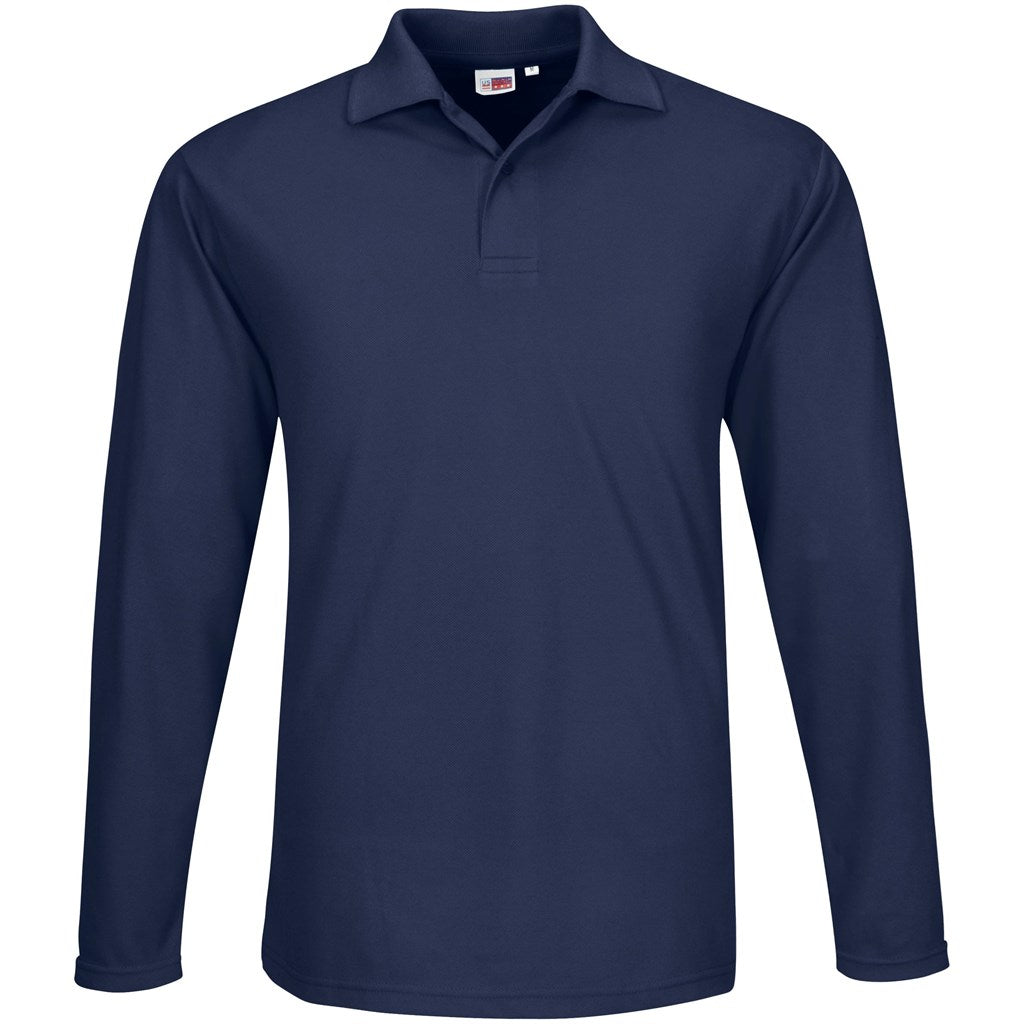 Mens Long Sleeve Elemental Golf Shirt NAVY